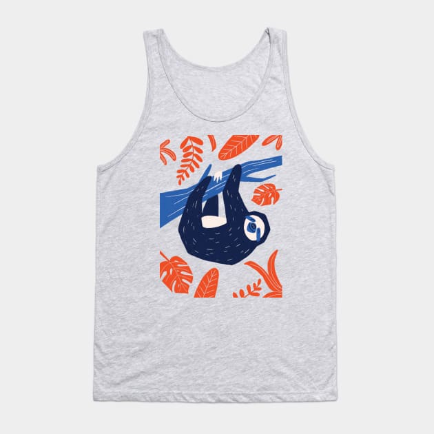 Happy Sloth Tank Top by Megan Roy